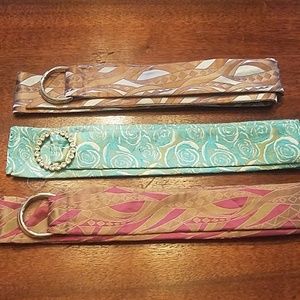Talbots one-size-fits-all silk belts.